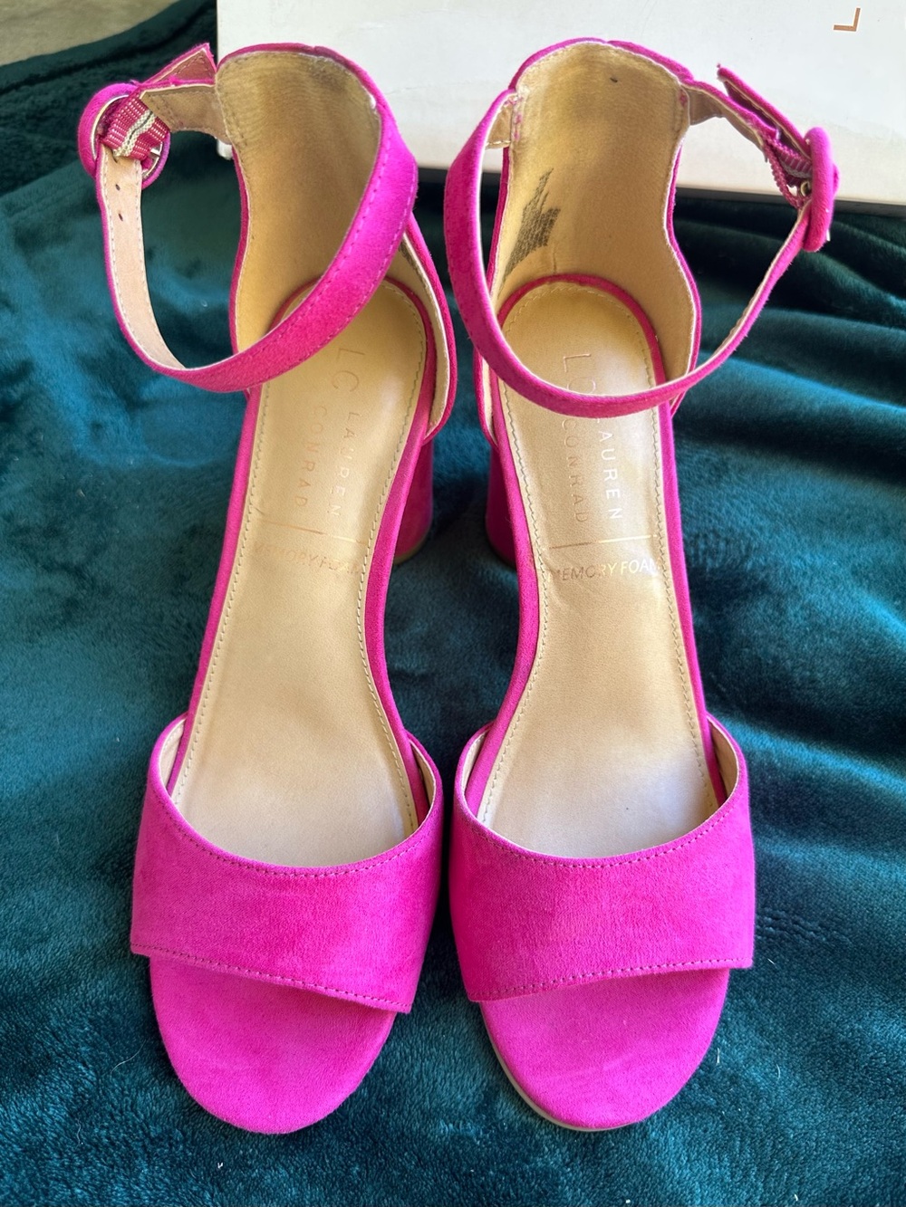 Hot pink block heels